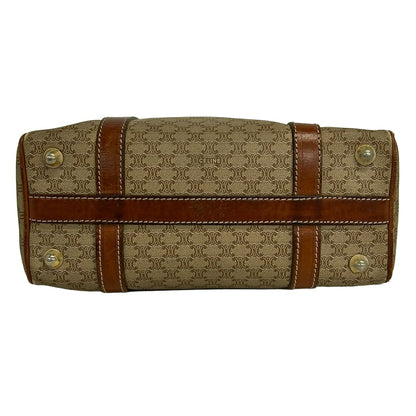 Celine Handbag Macadam Pattern Beige Brown Mini Boston Leather — view 5