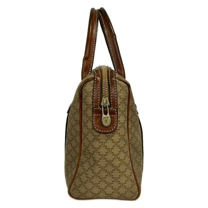 Celine Handbag Macadam Pattern Beige Brown Mini Boston Leather — view 2