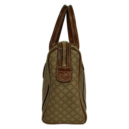 Celine Handbag Macadam Pattern Beige Brown Mini Boston Leather — view 4