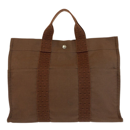Hermes Her Line Brown Silver Polyamide Tote — view 2