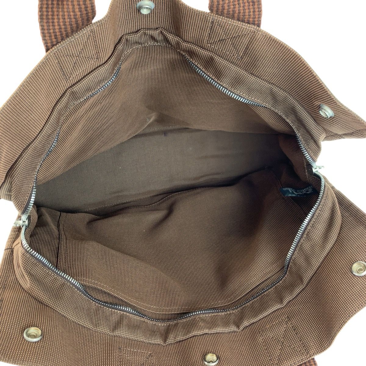 Hermes Her Line Brown Silver Polyamide Tote — view 9