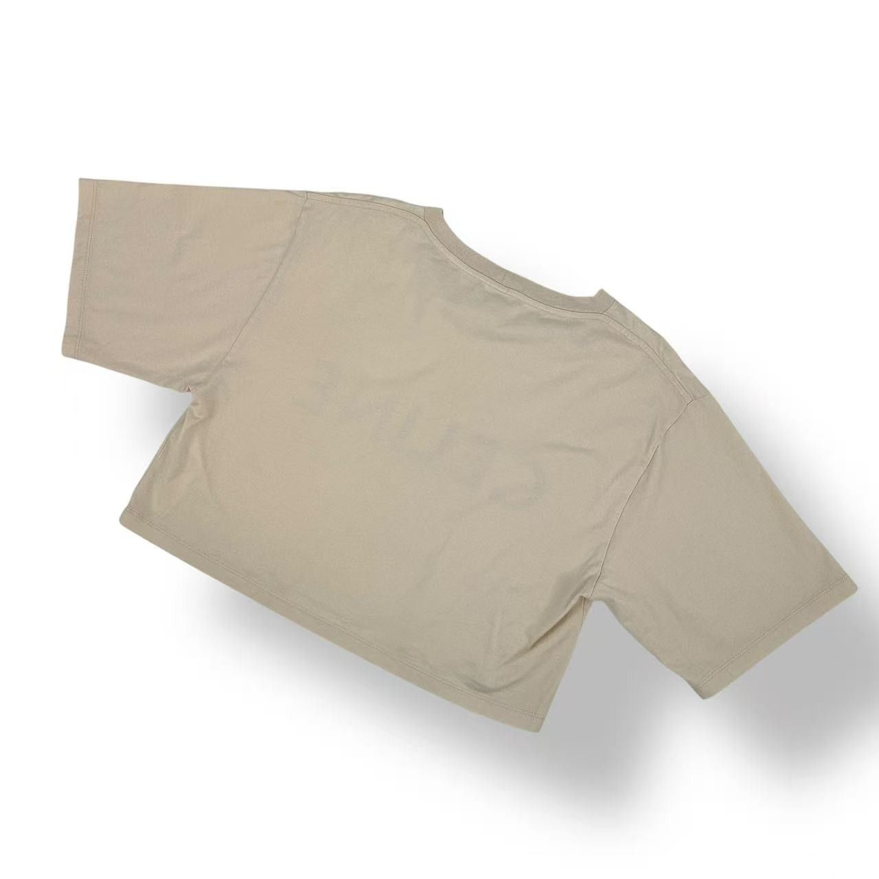 Celine Cotton Cropped Logo T-Shirt Beige — view 2
