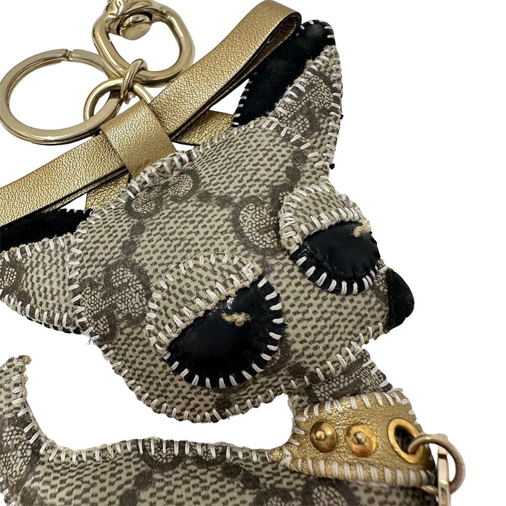 Gucci Key Holder Ori Chihuahua GG Supreme Beige Brown — view 5