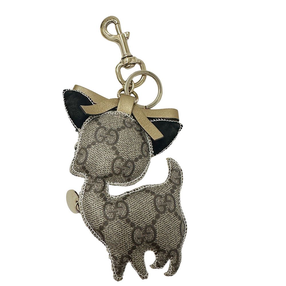 Gucci Key Holder Ori Chihuahua GG Supreme Beige Brown — view 2
