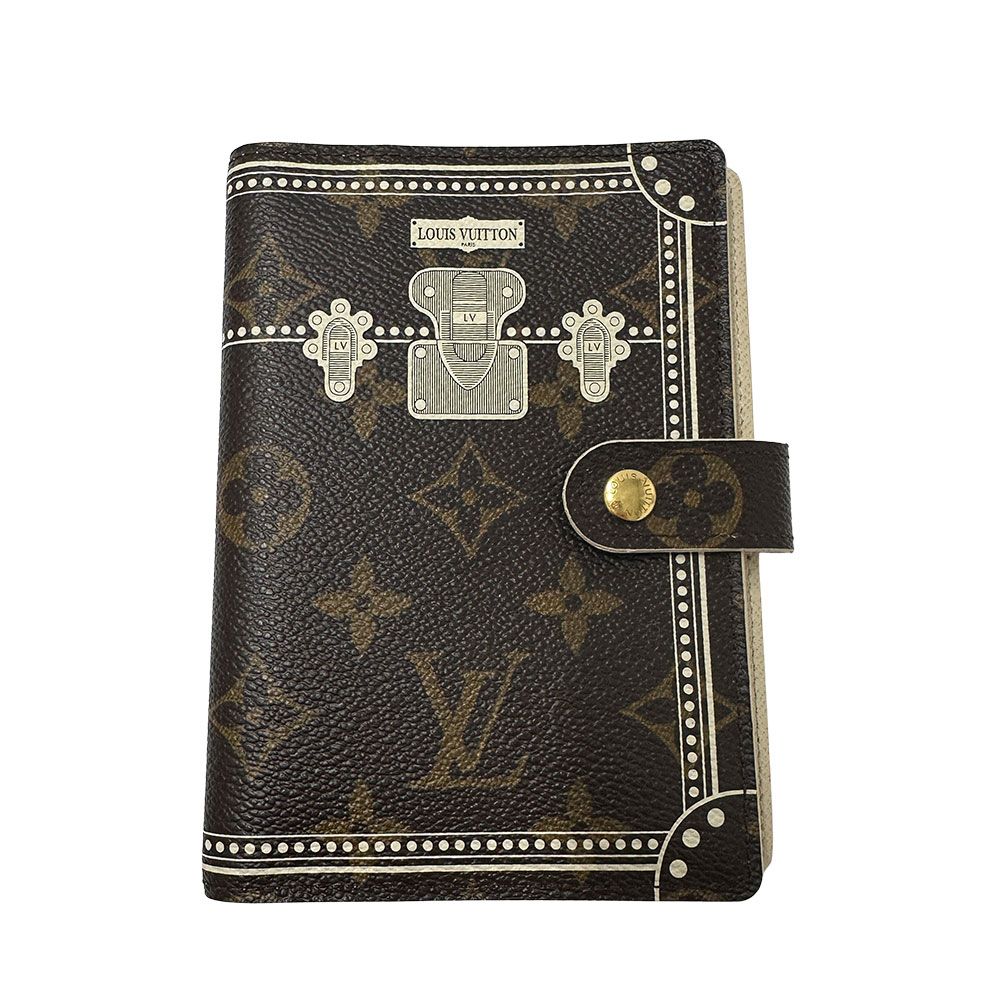 Louis Vuitton Notebook Cover Monogram Canvas Agenda PM Brown 6 Hole Ruler