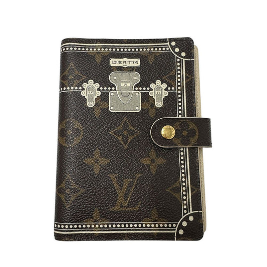 Louis Vuitton Notebook Cover Monogram Canvas Agenda PM Brown 6 Hole Ruler