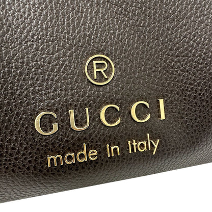 Gucci Tote Leather Dark Brown — view 7