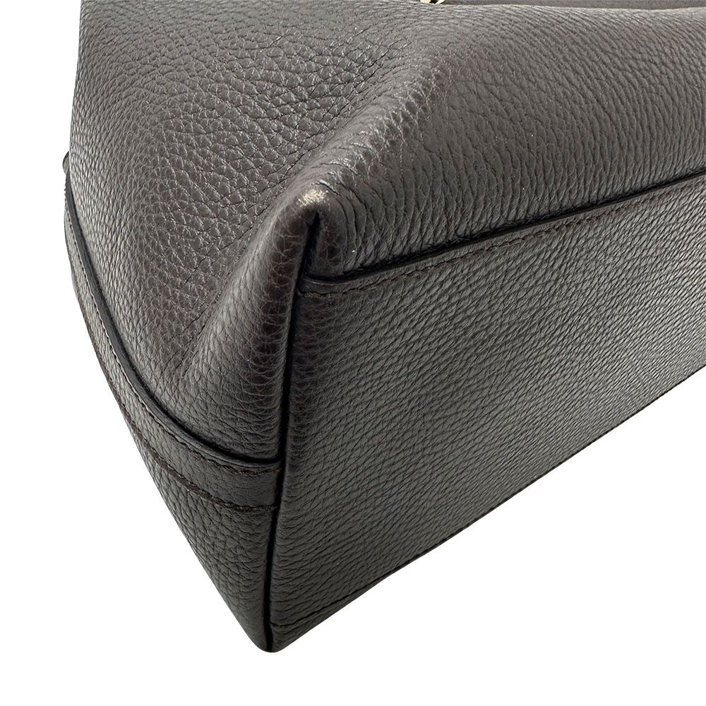 Gucci Tote Leather Dark Brown — view 4