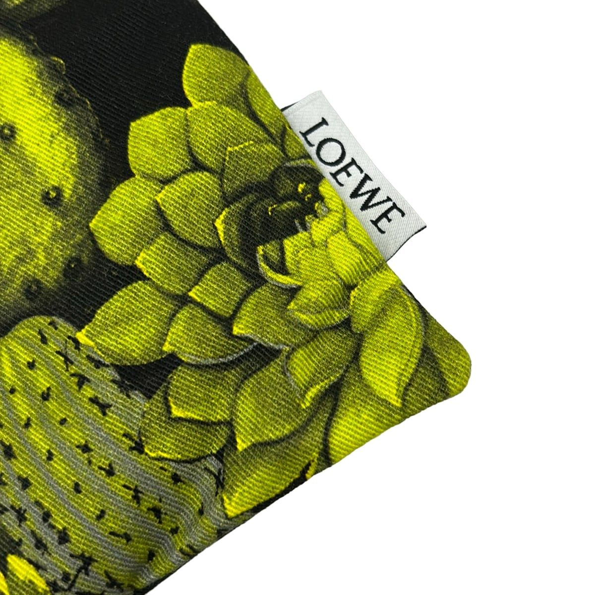 Loewe Pouch Drawstring Black Yellow Green Gray Cactus Leather — view 6