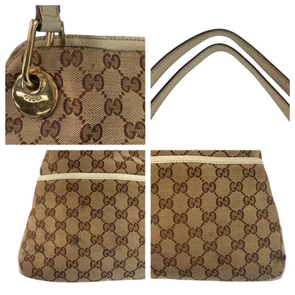 Gucci Eclipse Beige Ivory Gold GG Canvas Tote Shoulder — view 5