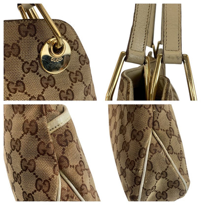 Gucci Eclipse Beige Ivory Gold GG Canvas Tote Shoulder — view 6