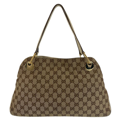 Gucci Eclipse Beige Ivory Gold GG Canvas Tote Shoulder — view 2