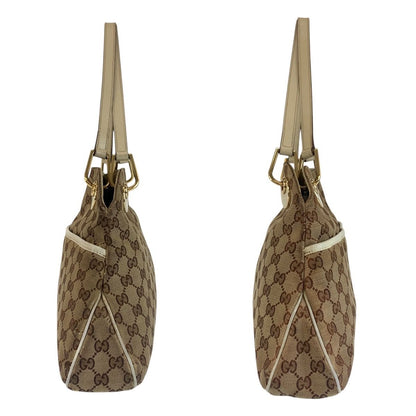 Gucci Eclipse Beige Ivory Gold GG Canvas Tote Shoulder — view 8