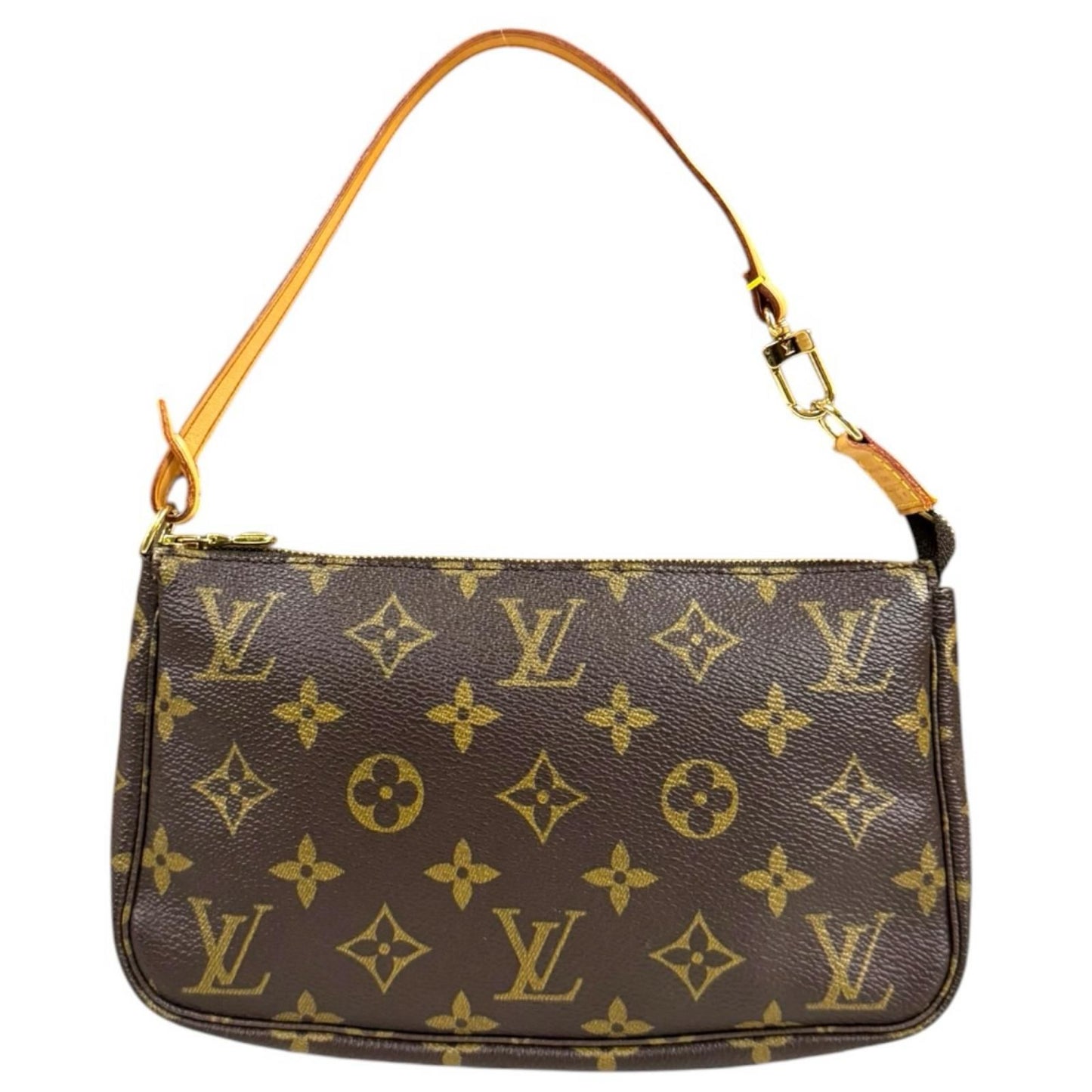 Louis Vuitton Pochette Monogram Handbag Canvas Brown