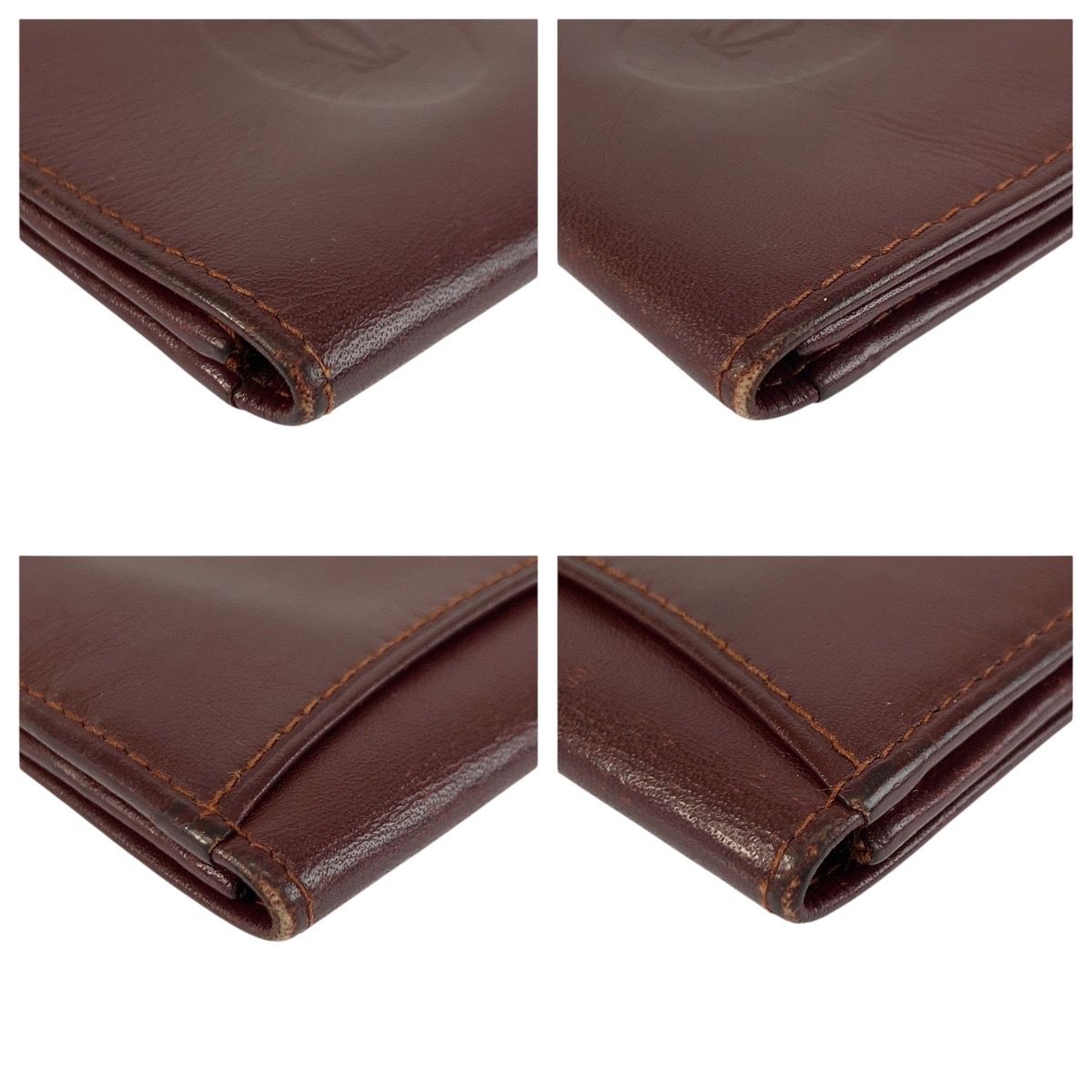 Cartier Must Line Bordeaux Gold Leather Coin Purse — view 8