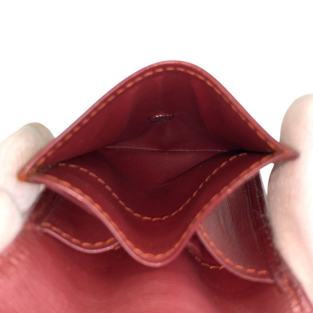 Cartier Must Line Bordeaux Gold Leather Coin Purse — view 6