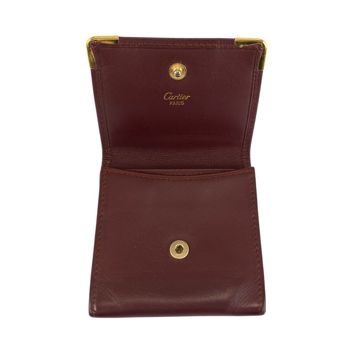 Cartier Must Line Bordeaux Gold Leather Coin Purse — view 4