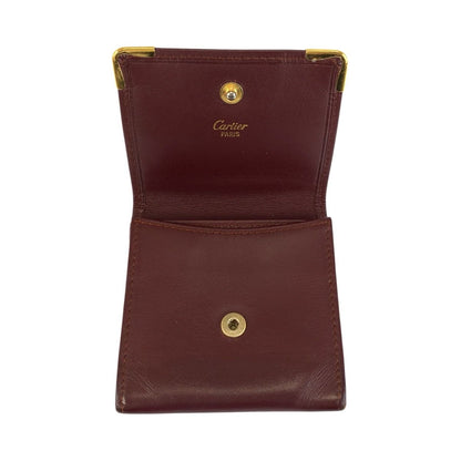 Cartier Must Line Bordeaux Gold Leather Coin Purse — view 4