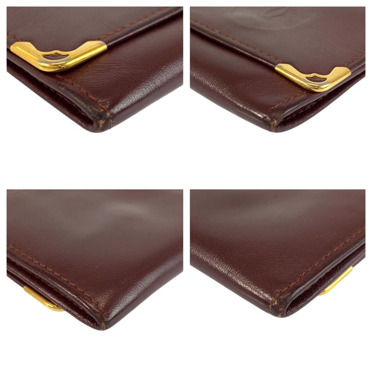 Cartier Must Line Bordeaux Gold Leather Coin Purse — view 7
