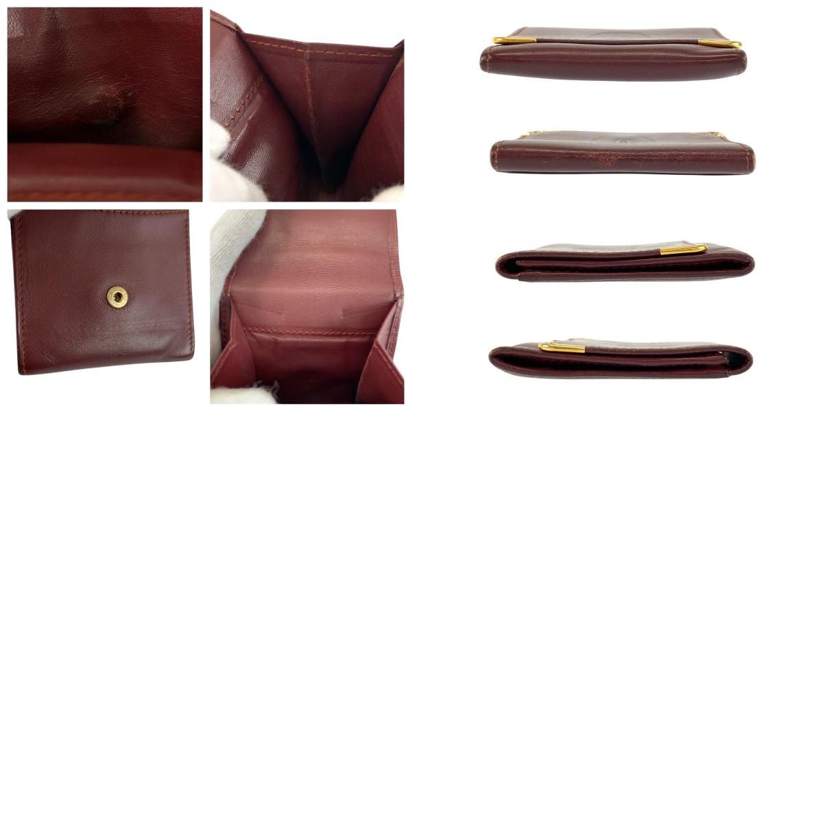 Cartier Must Line Bordeaux Gold Leather Coin Purse — view 9
