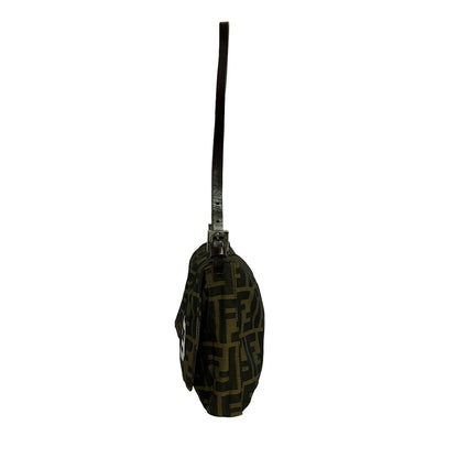 Fendi Shoulder Bag Zucca Pattern Dark Brown Leather — view 4