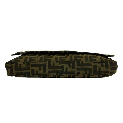 Fendi Shoulder Bag Zucca Pattern Dark Brown Leather — view 5