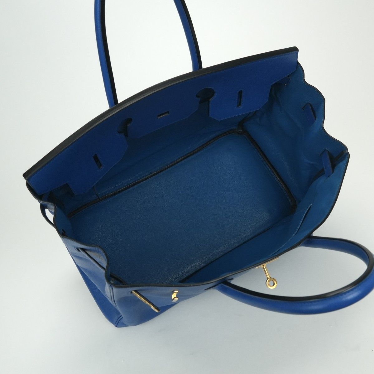 Hermes Birkin 35 Verso Tote Courchevel Blue France Gold Handbag Bicolor — view 9