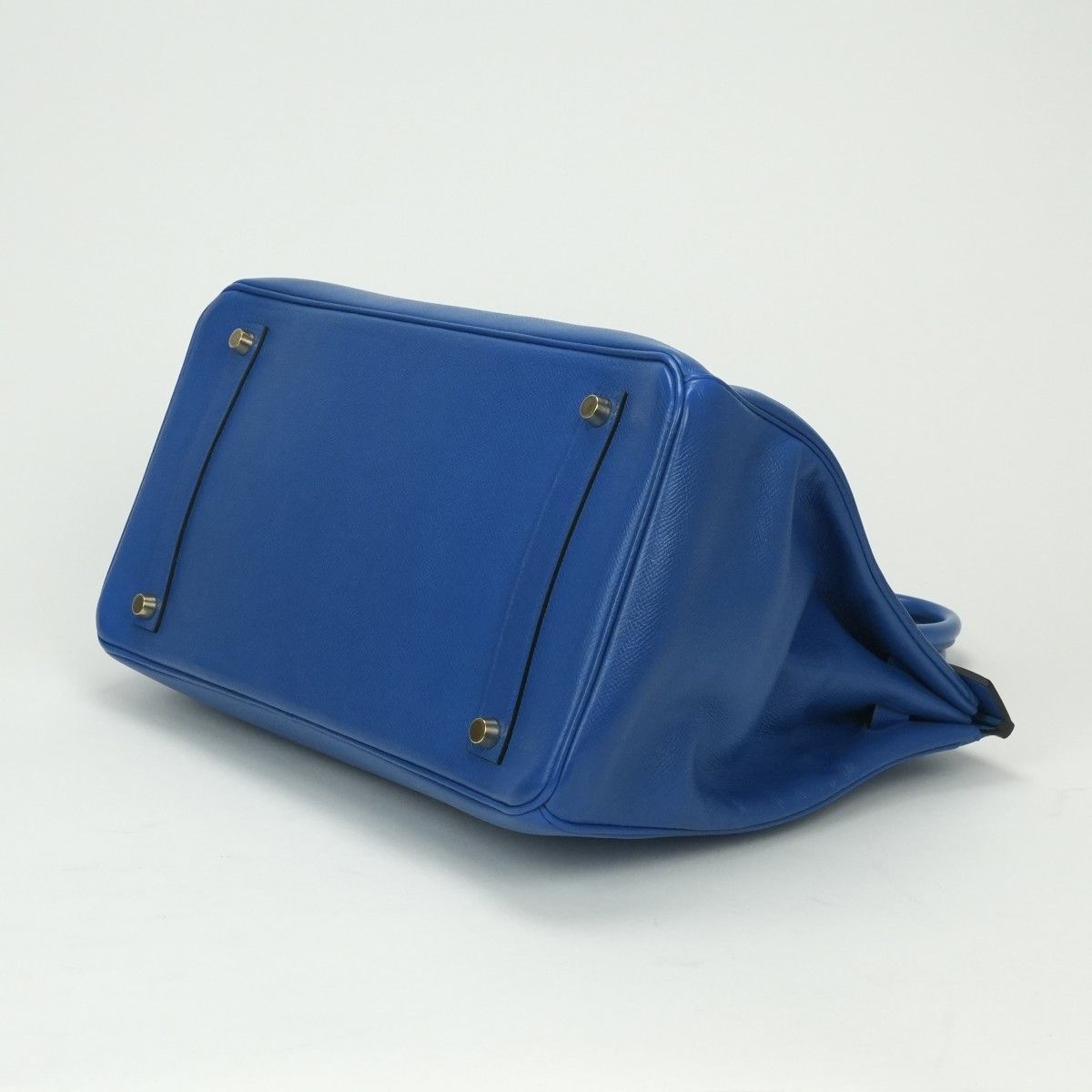 Hermes Birkin 35 Verso Tote Courchevel Blue France Gold Handbag Bicolor — view 5