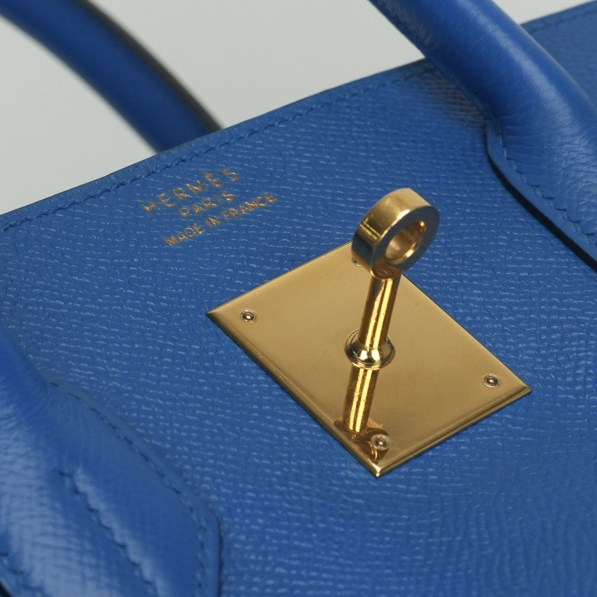 Hermes Birkin 35 Verso Tote Courchevel Blue France Gold Handbag Bicolor — view 8