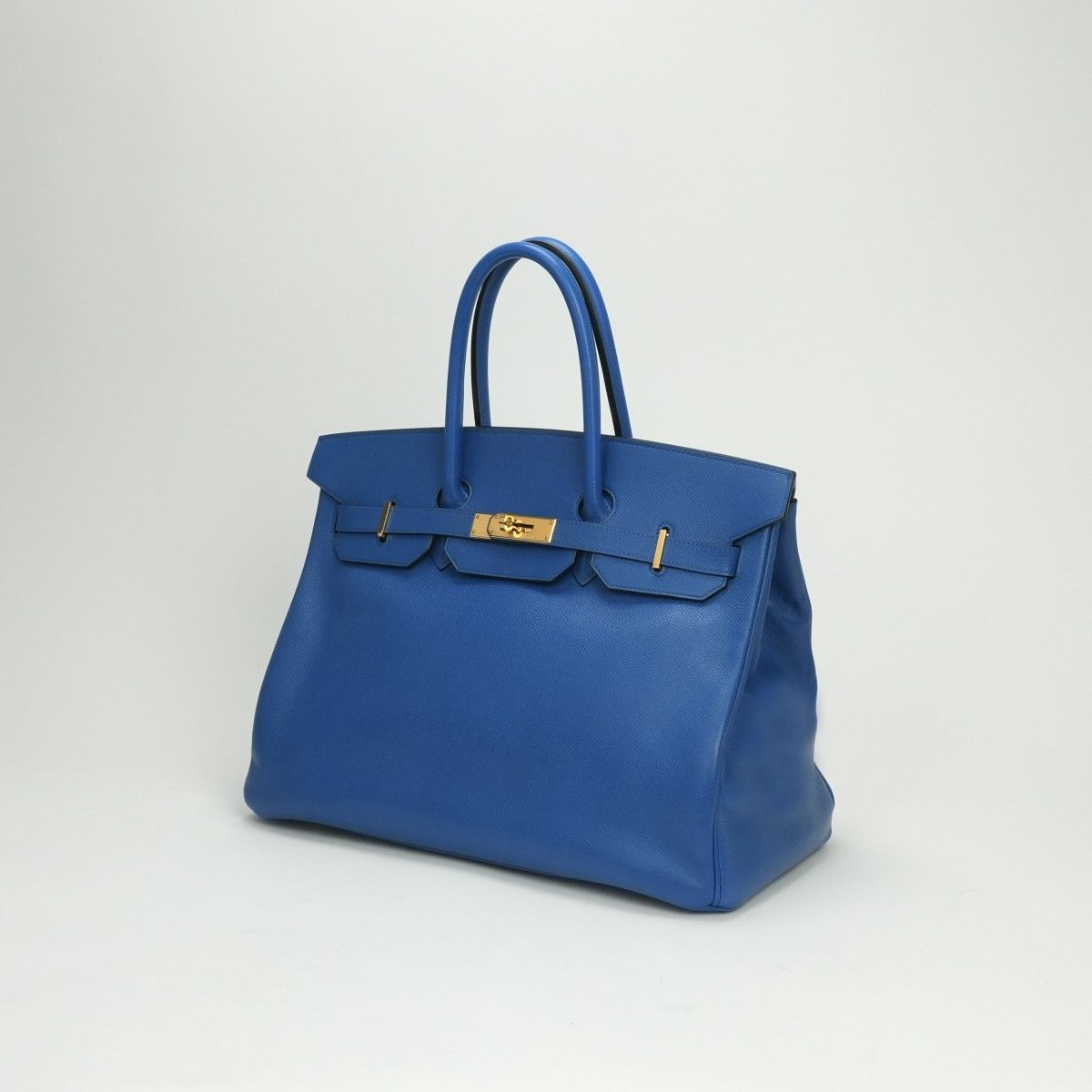 Hermes Birkin 35 Verso Tote Courchevel Blue France Gold Handbag Bicolor — view 2