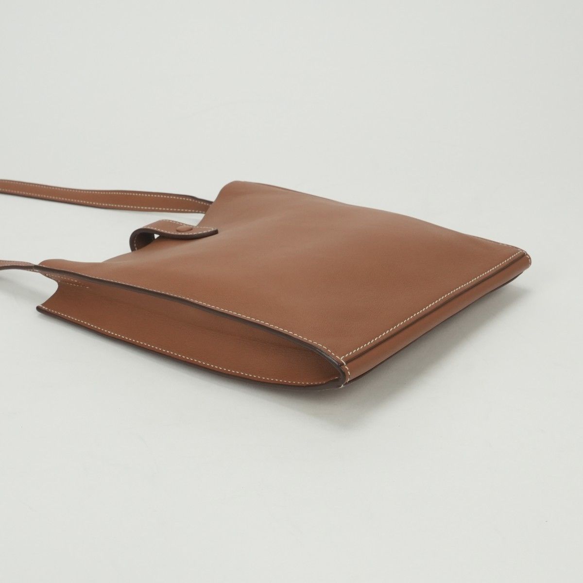 Hermes Pochette Uniform Shoulder Bag Swift Gold Brown Silver Veau — view 6