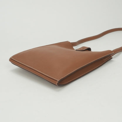 Hermes Pochette Uniform Shoulder Bag Swift Gold Brown Silver Veau — view 5