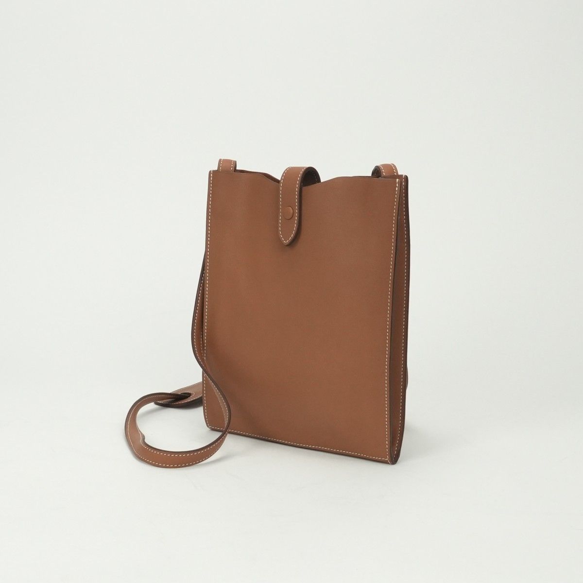 Hermes Pochette Uniform Shoulder Bag Swift Gold Brown Silver Veau — view 2
