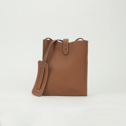 Hermes Pochette Uniform Shoulder Bag Swift Gold Brown Silver Veau