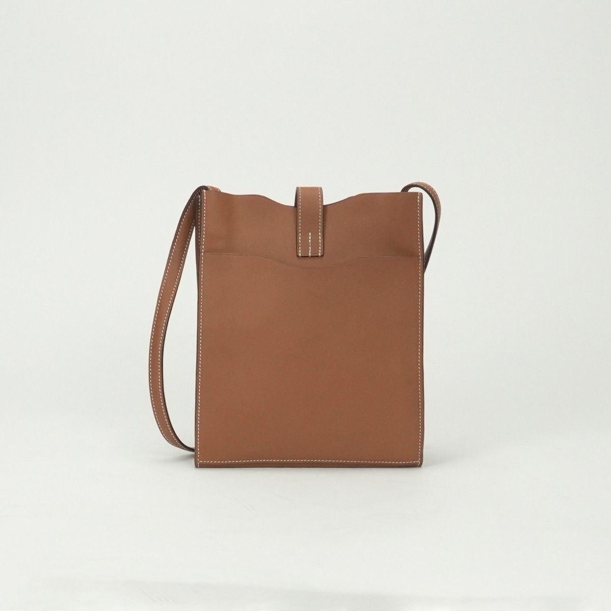 Hermes Pochette Uniform Shoulder Bag Swift Gold Brown Silver Veau — view 3