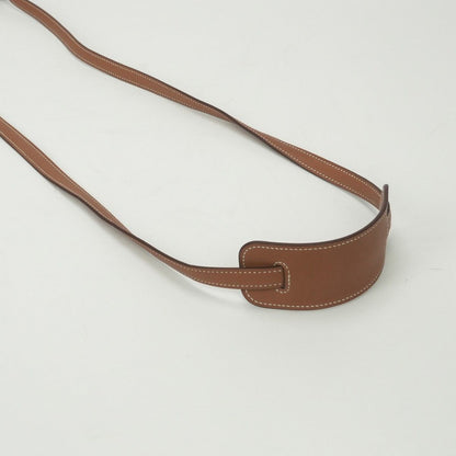 Hermes Pochette Uniform Shoulder Bag Swift Gold Brown Silver Veau — view 4
