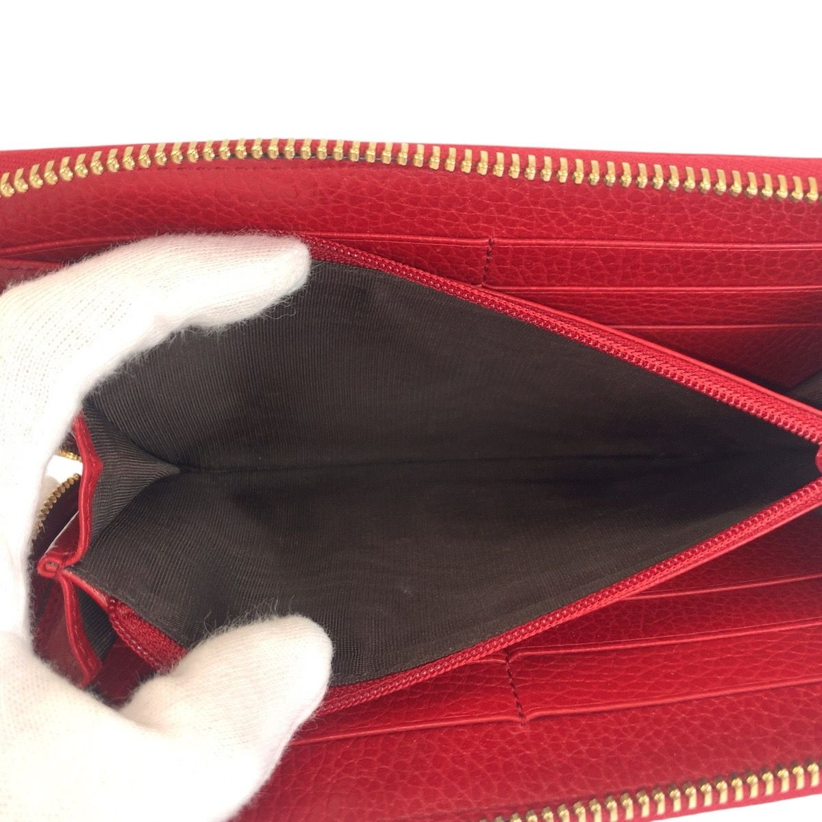 Gucci Beige Red Gold GG Canvas Wallet — view 5