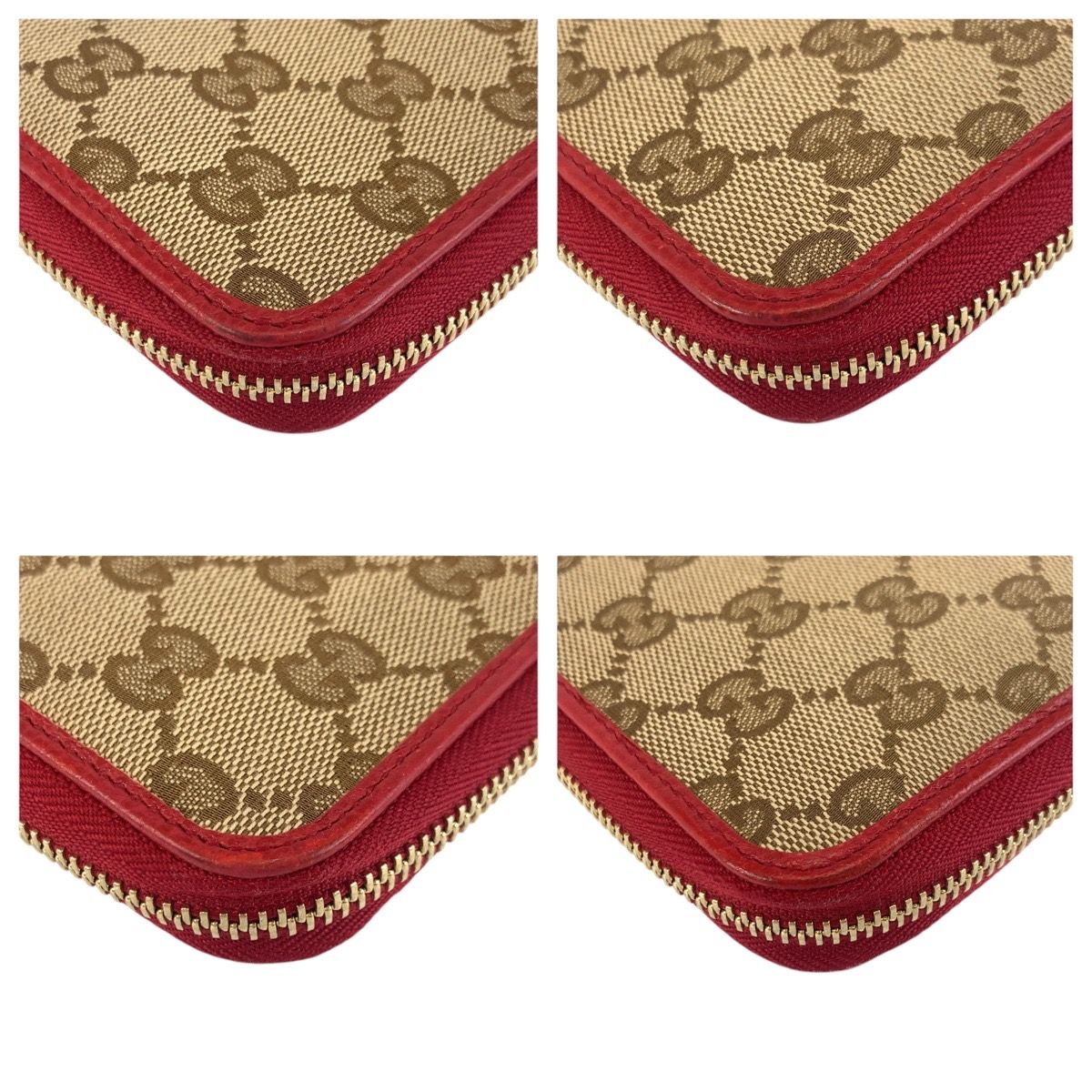 Gucci Beige Red Gold GG Canvas Wallet — view 7