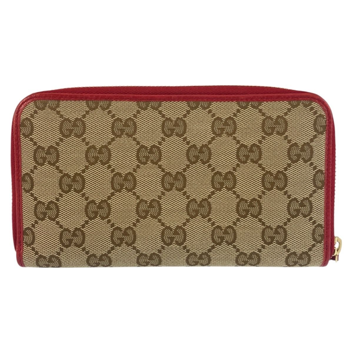 Gucci Beige Red Gold GG Canvas Wallet — view 2