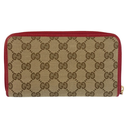 Gucci Beige Red Gold GG Canvas Wallet — view 2