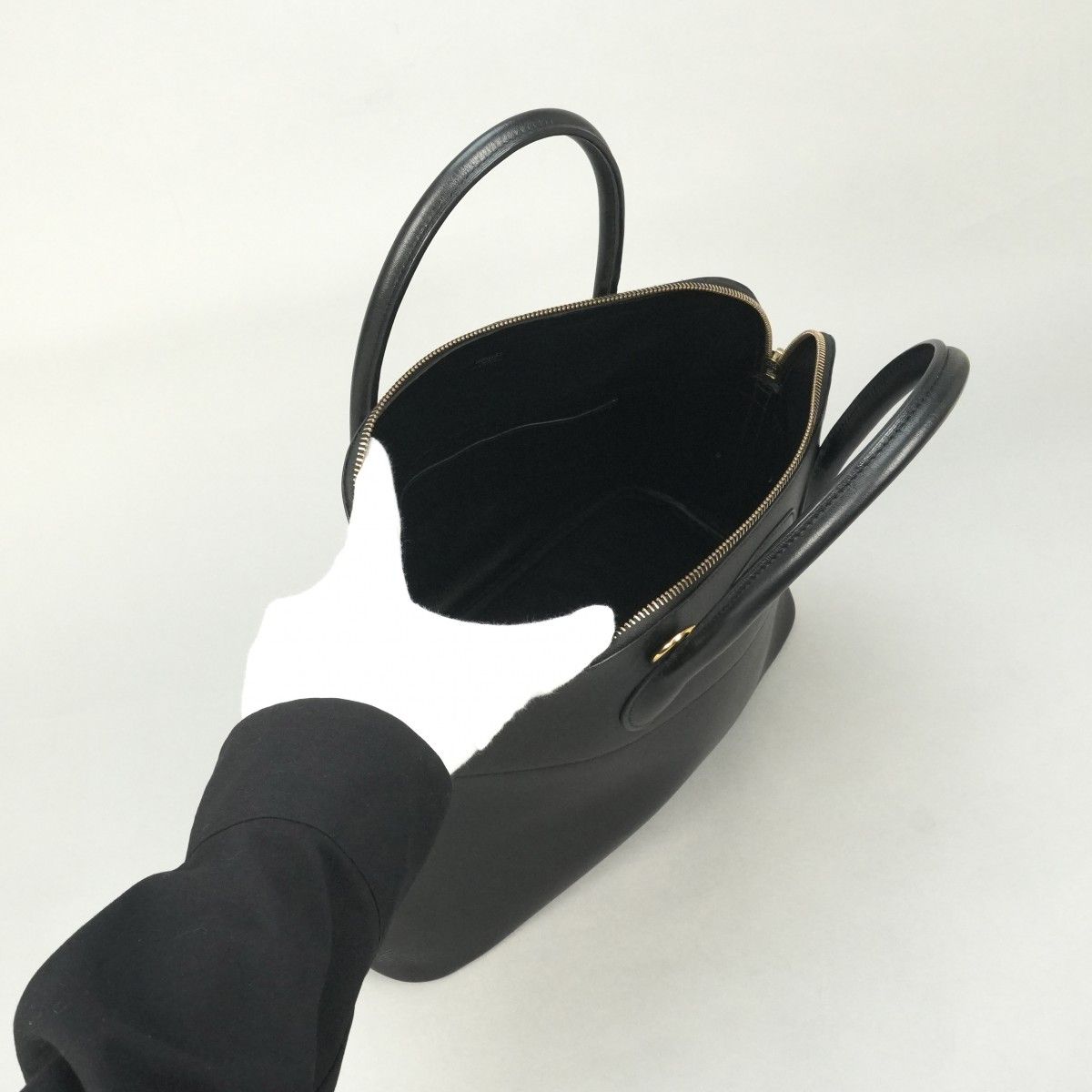 Hermes Bolide 35 Tote Shoulder Bag Garibaldi Noir Black Gold Vo 2-Way — view 6