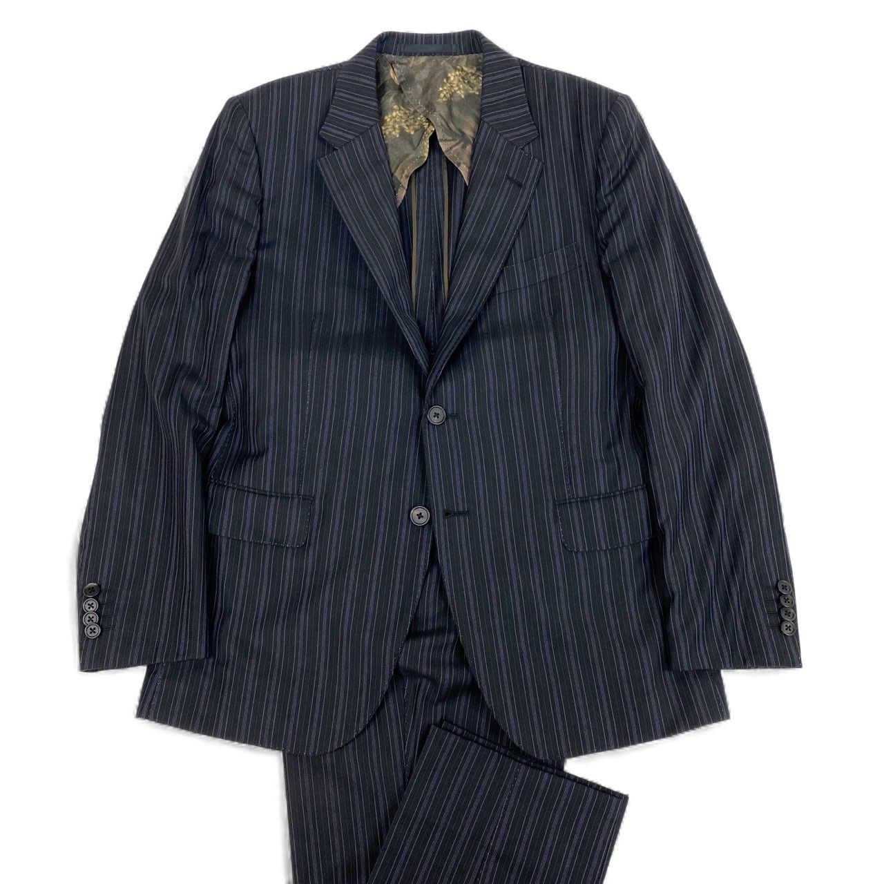 Loro Piana Paul Smith London Singles Jacket Striped Pattern Fabric M2 Black