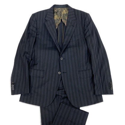 Loro Piana Paul Smith London Singles Jacket Striped Pattern Fabric M2 Black