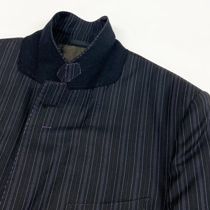Loro Piana Paul Smith London Singles Jacket Striped Pattern Fabric M2 Black — view 3