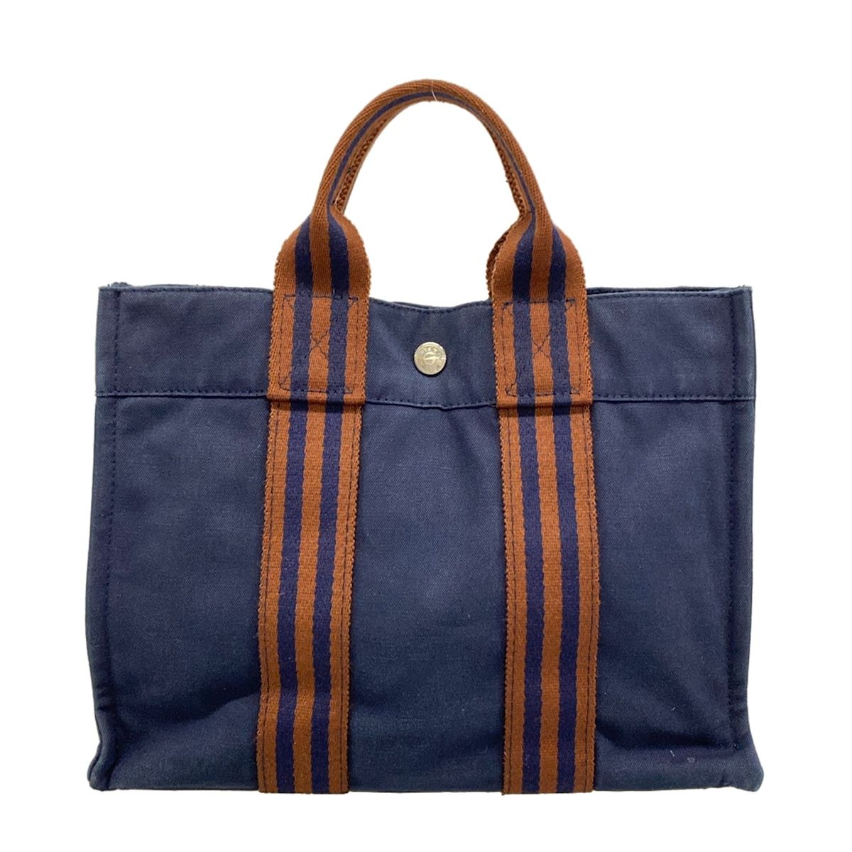 Hermes Tote Fourre Tout PM Navy Dark Brown