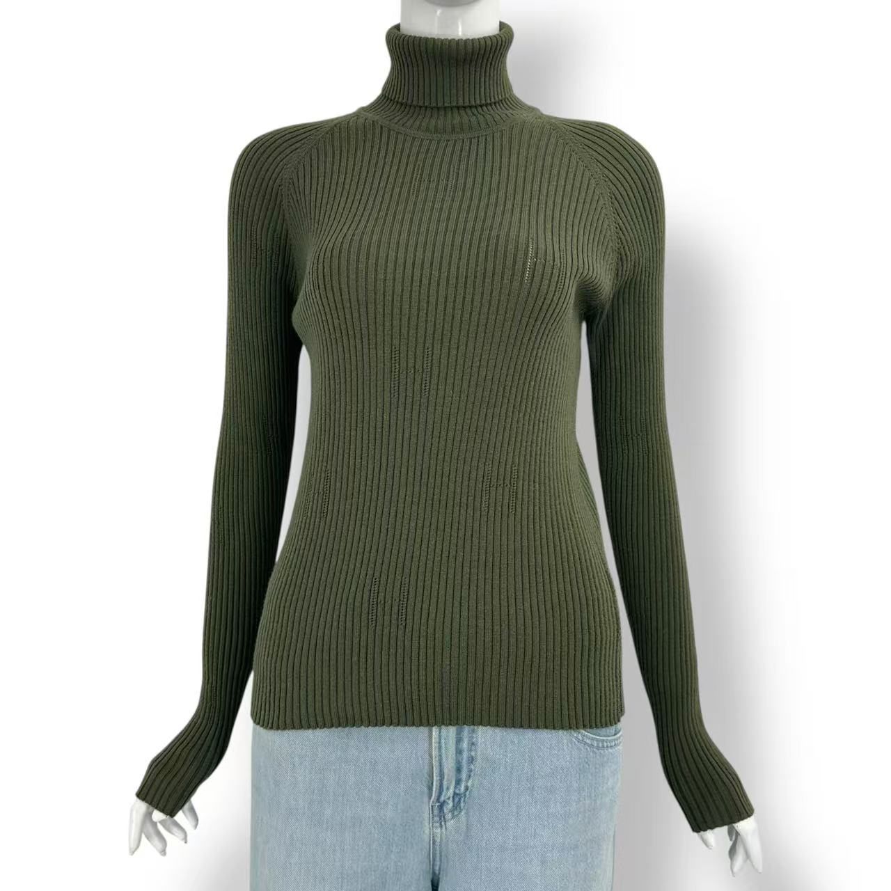 Hermes High Neck Sweater Cashmere Green