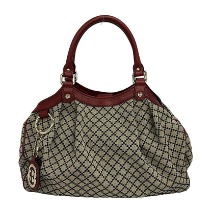 Gucci Tote Ivory Black Red Leather