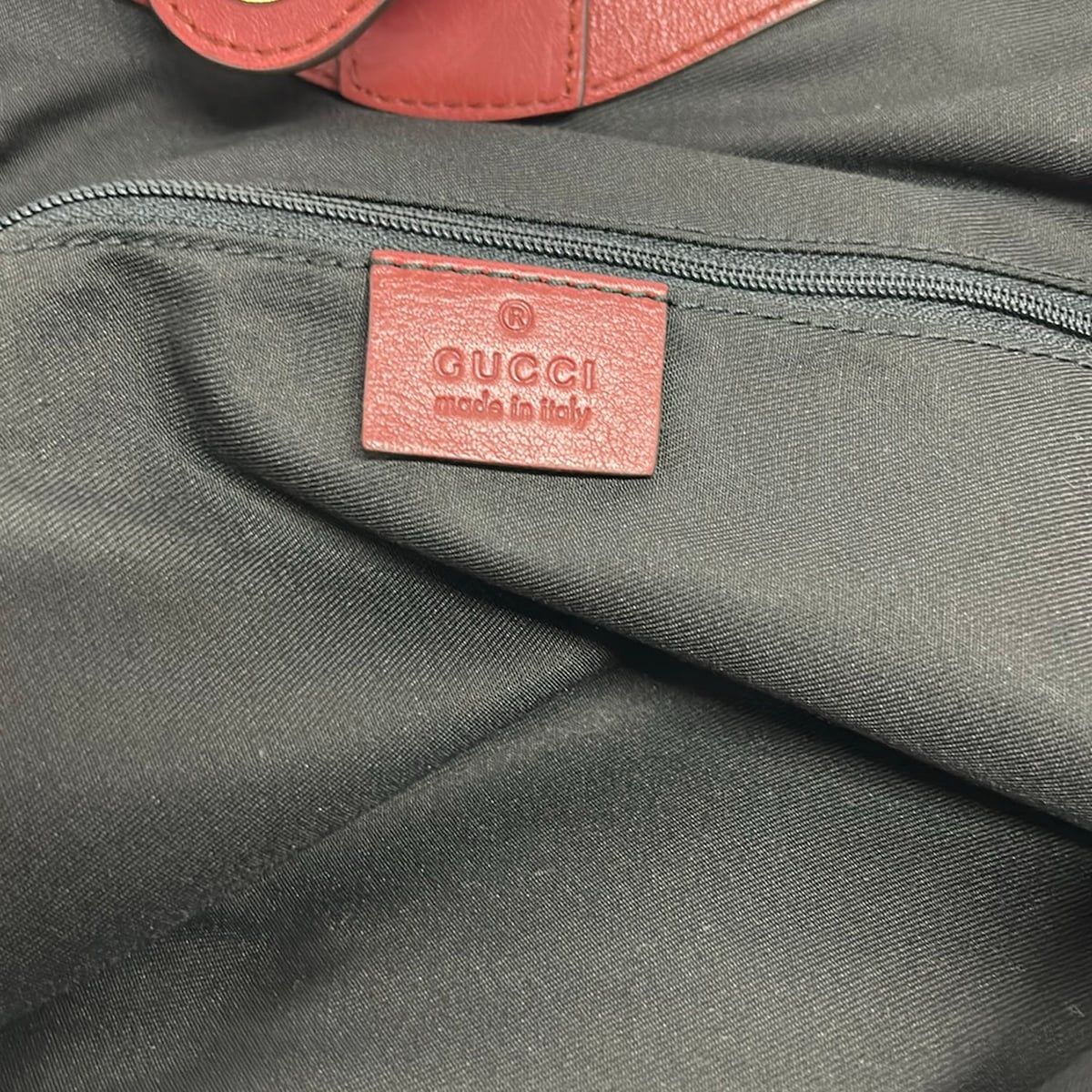 Gucci Tote Ivory Black Red Leather — view 9