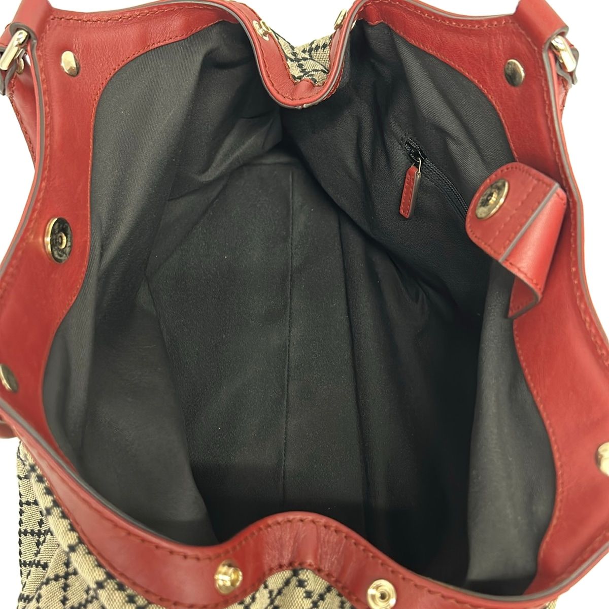 Gucci Tote Ivory Black Red Leather — view 7