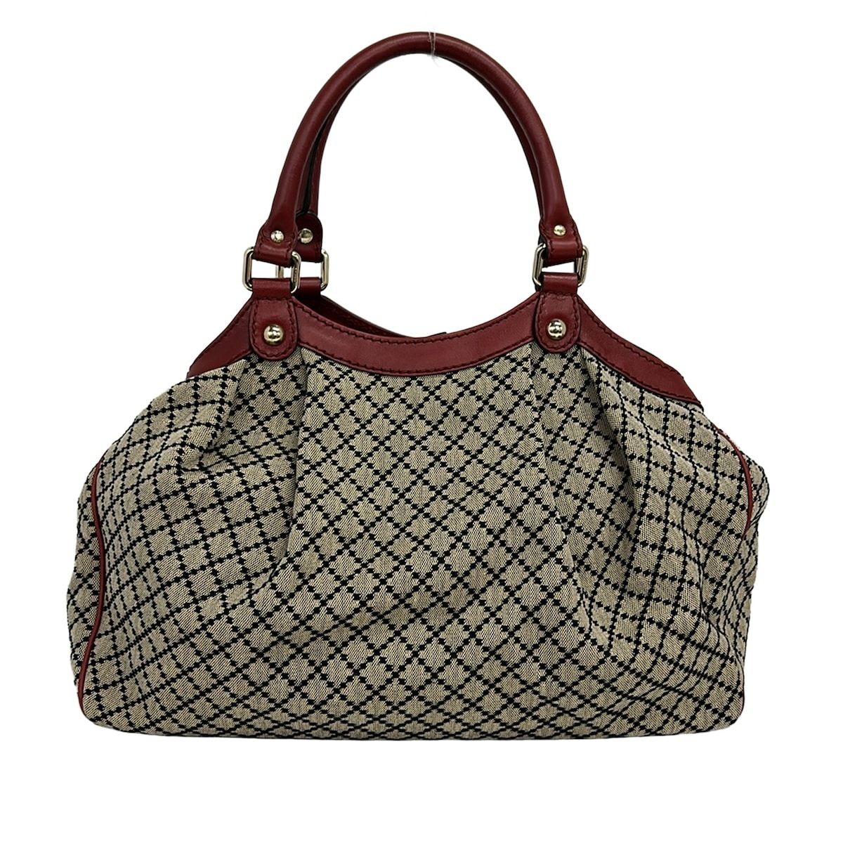 Gucci Tote Ivory Black Red Leather — view 3